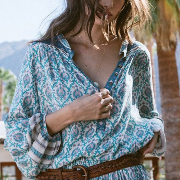 Sage Buttondown Blouse TOP Oracle NEW - Picture 3 of 8